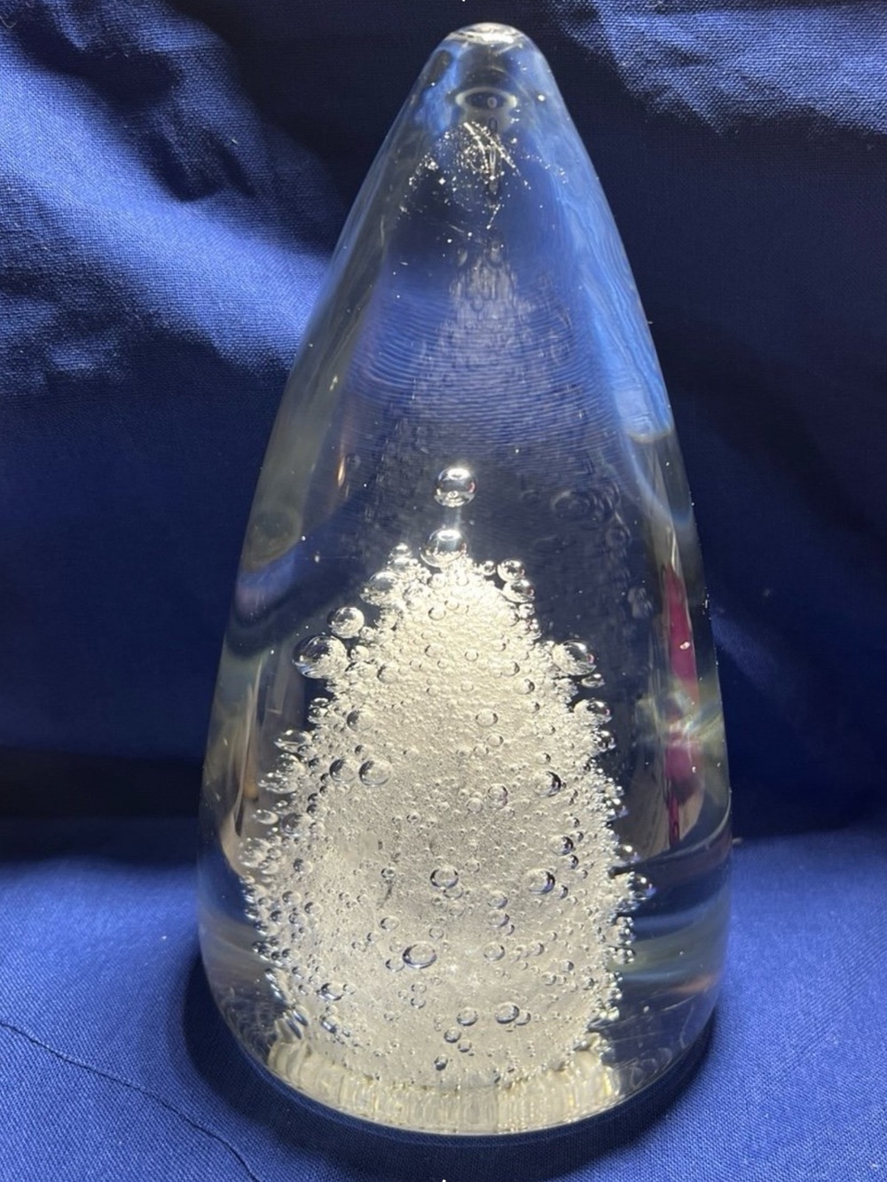Vintage Clear Glass Bubble Paperweight